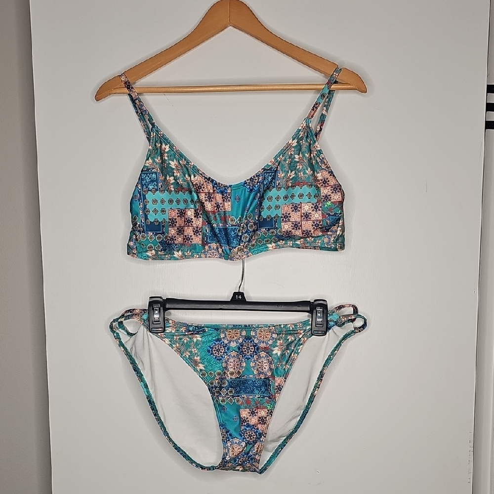 Wild Fable Floral Bikini Set - Blue and Orange